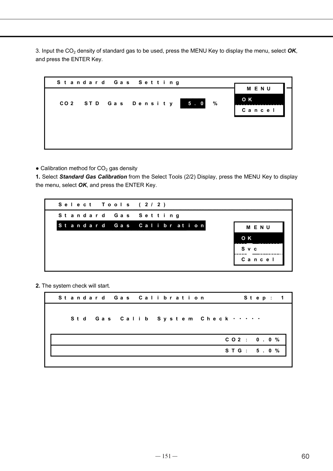 Sanyo MCO-19AIC, UV instruction manual 151, Menu, select OK, and press the Enter Key 