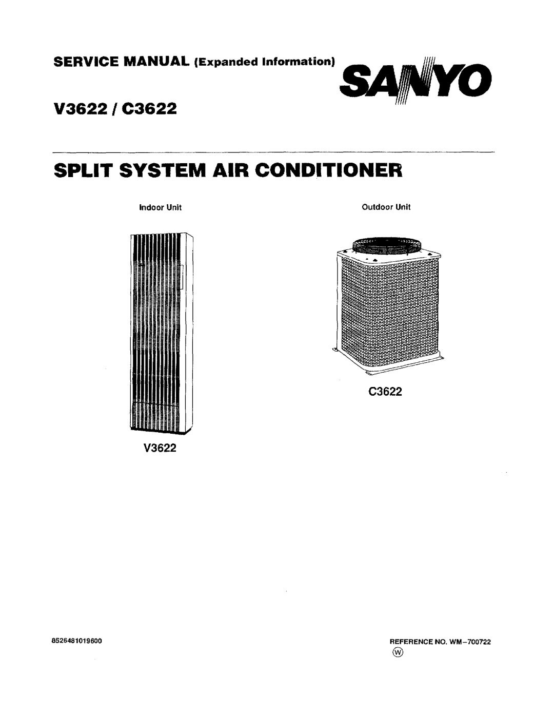 Sanyo V3622/C3622 manual 