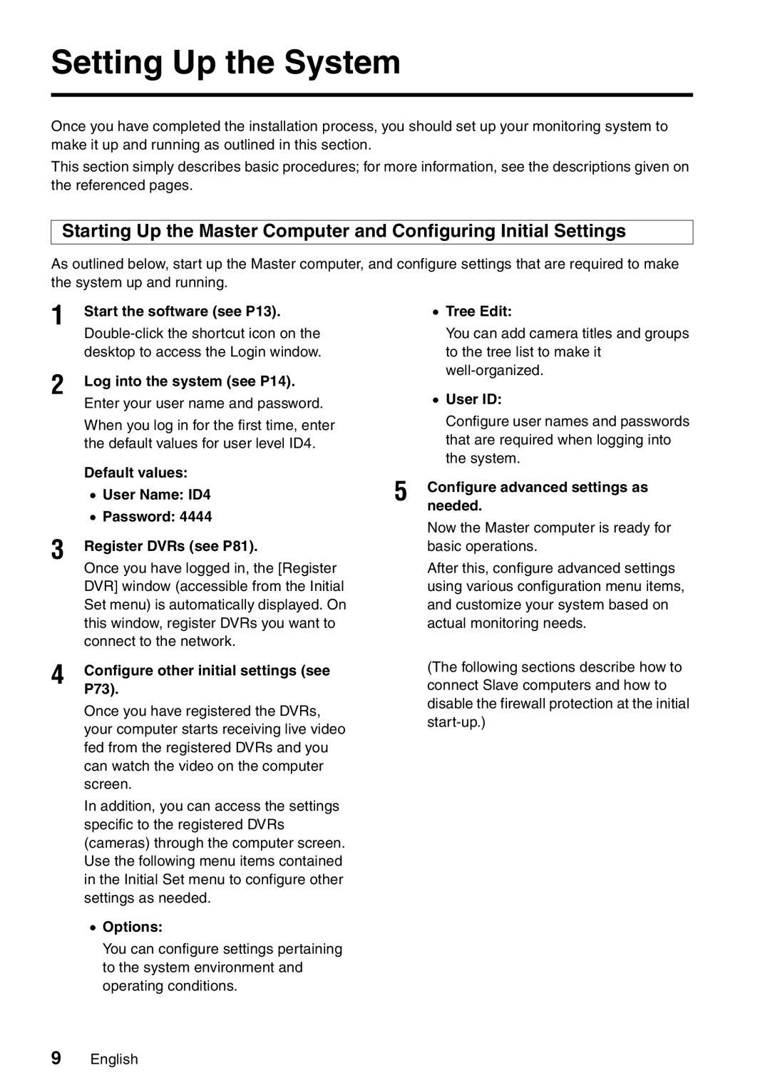 Sanyo VA-SW8000LITE instruction manual Setting Up the System 