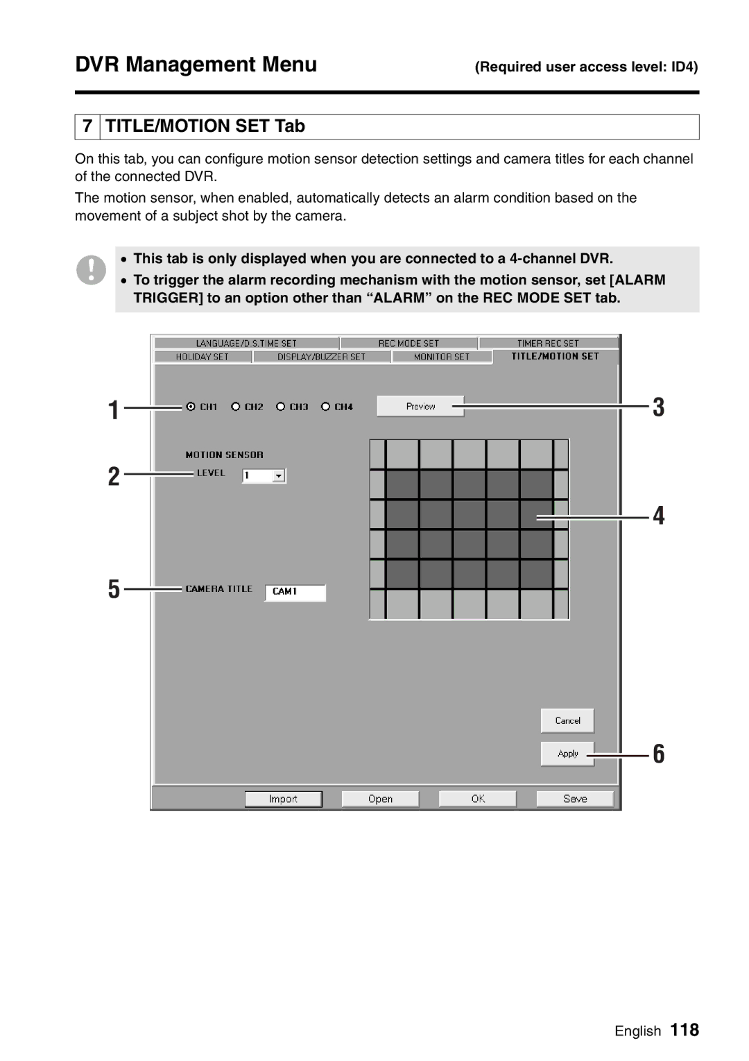 Sanyo VA-SW8000LITE instruction manual TITLE/MOTION SET Tab 