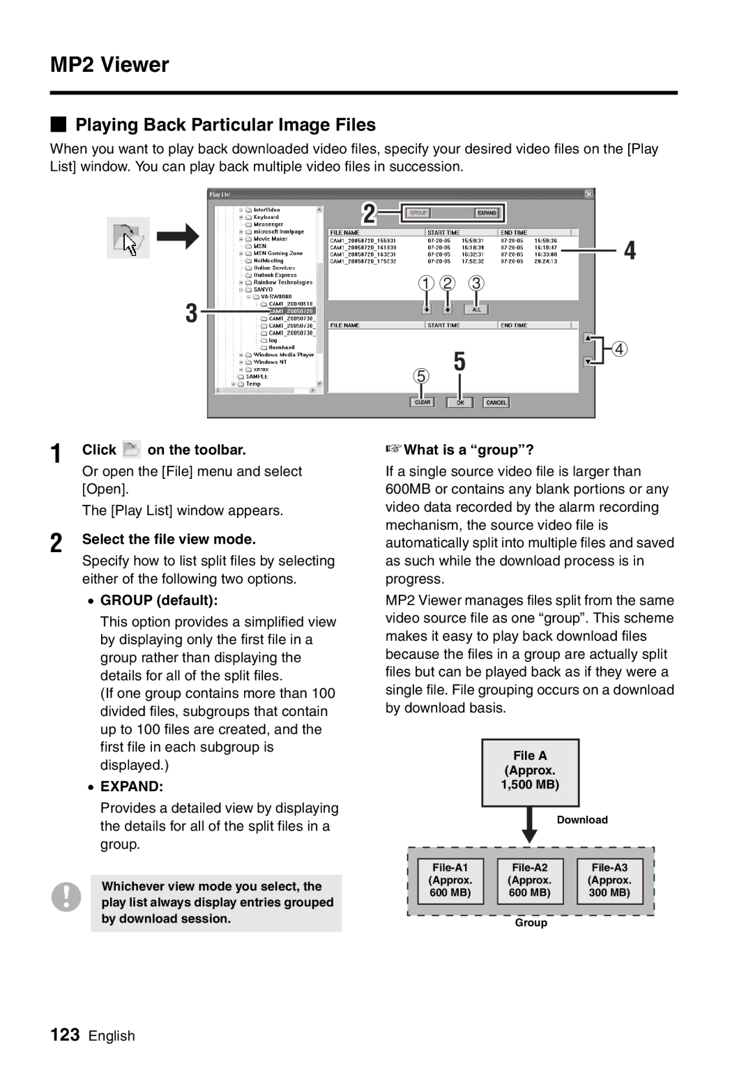 Sanyo VA-SW8000LITE instruction manual Playing Back Particular Image Files, Click on the toolbar 