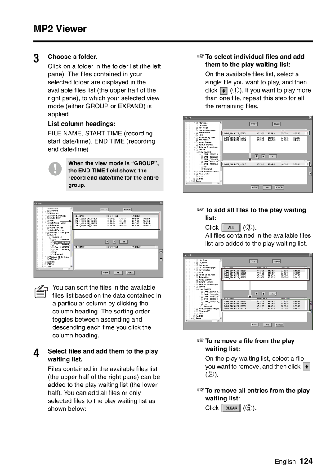 Sanyo VA-SW8000LITE instruction manual To add all files to the play waiting list 