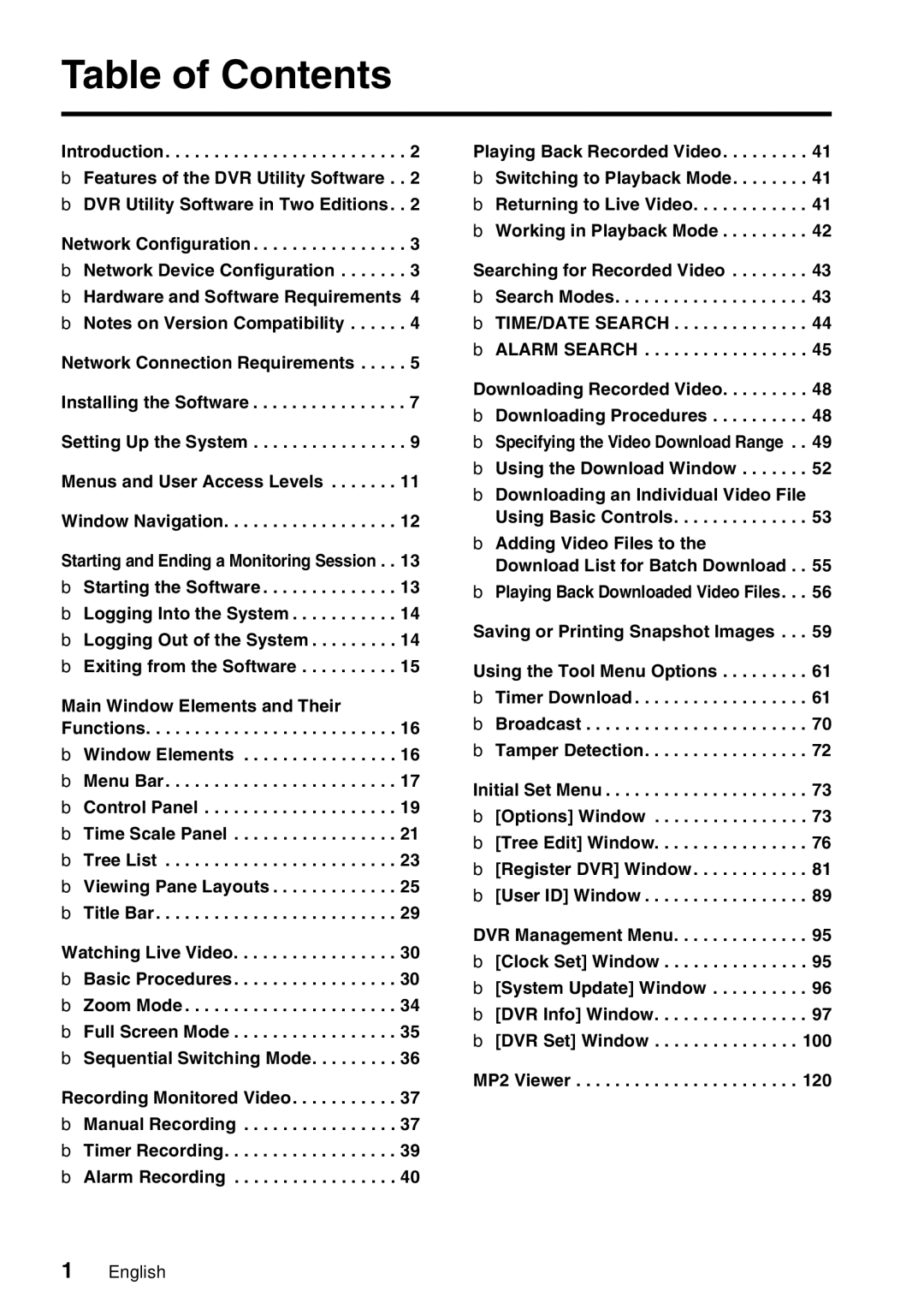 Sanyo VA-SW8000LITE instruction manual Table of Contents 