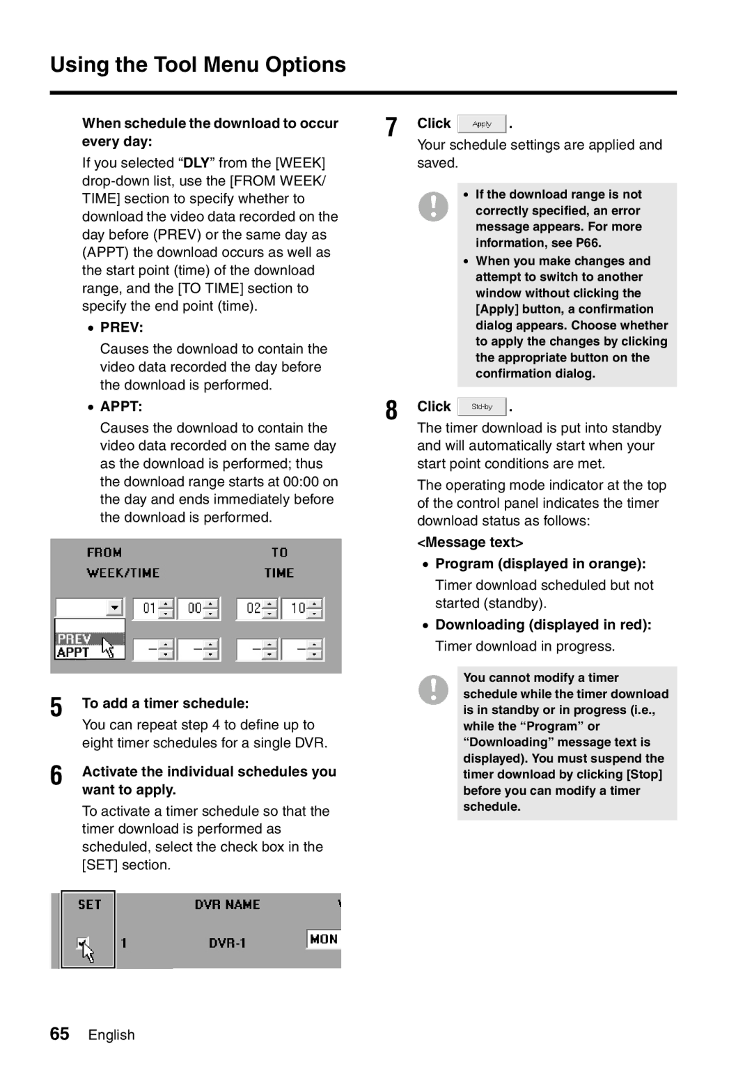 Sanyo VA-SW8000LITE instruction manual Prev, Appt 