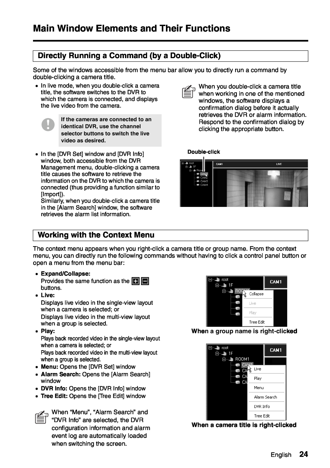 Sanyo VA-SW8000LITE instruction manual Directly Running a Command by a Double-Click, Working with the Context Menu 