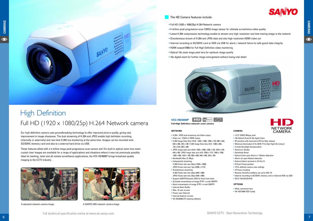 Sanyo VCC-4795P, VCC-9800P, VCC-9700P, VCC-5995P manual VCC-HD4000P HD DAY Night, Full-High Definition network zoom camera 