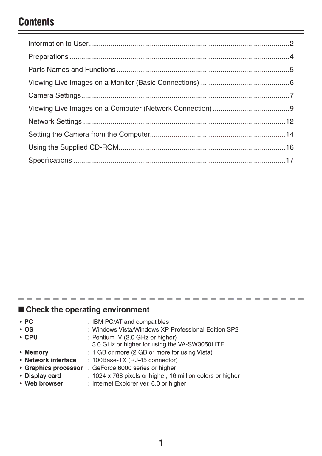 Sanyo VCC-N4598PC, VCC-N6584 instruction manual Contents 