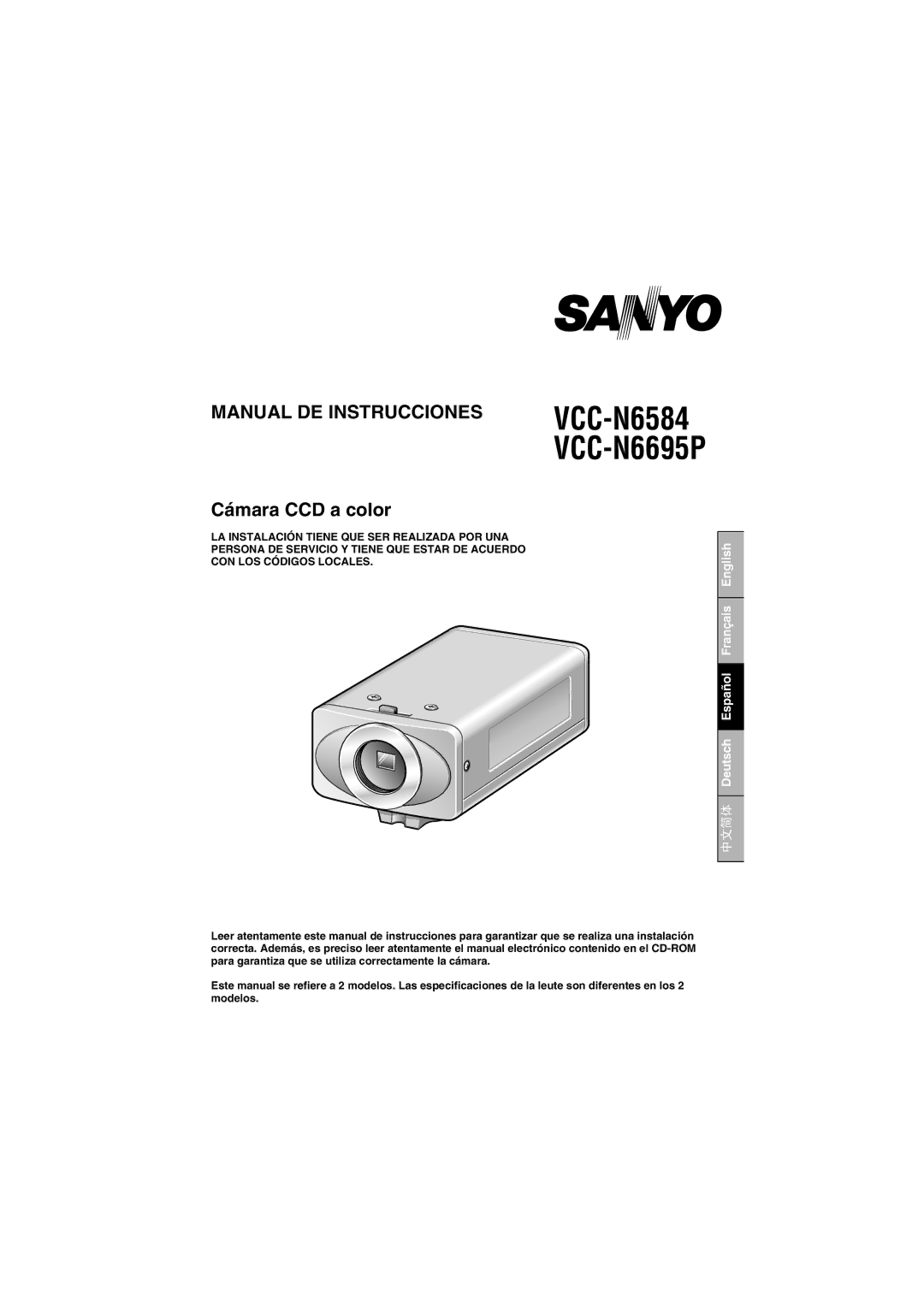 Sanyo VCC-N4598PC instruction manual VCC-N6584 VCC-N6695P 