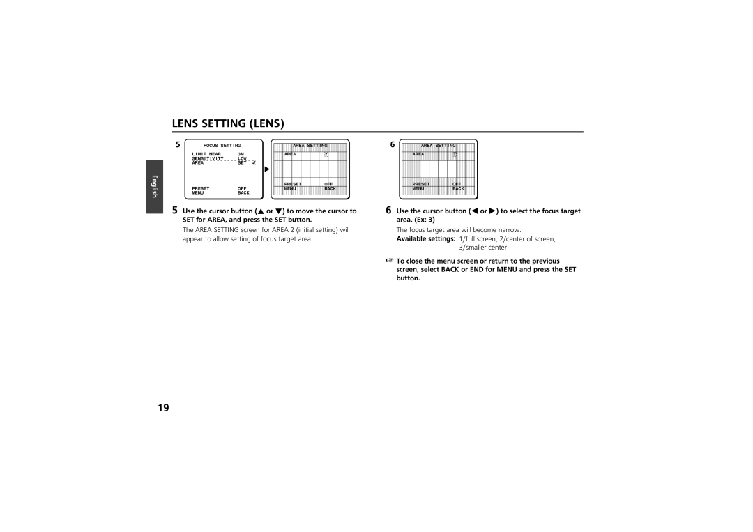 Sanyo vcc-zm300p instruction manual Use the cursor button j or l to move the cursor to, Button 