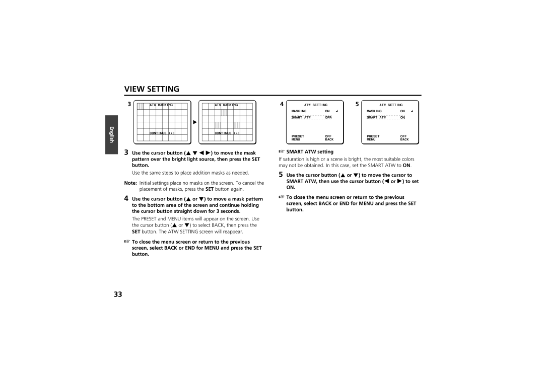 Sanyo vcc-zm300p instruction manual Use the same steps to place addition masks as needed 