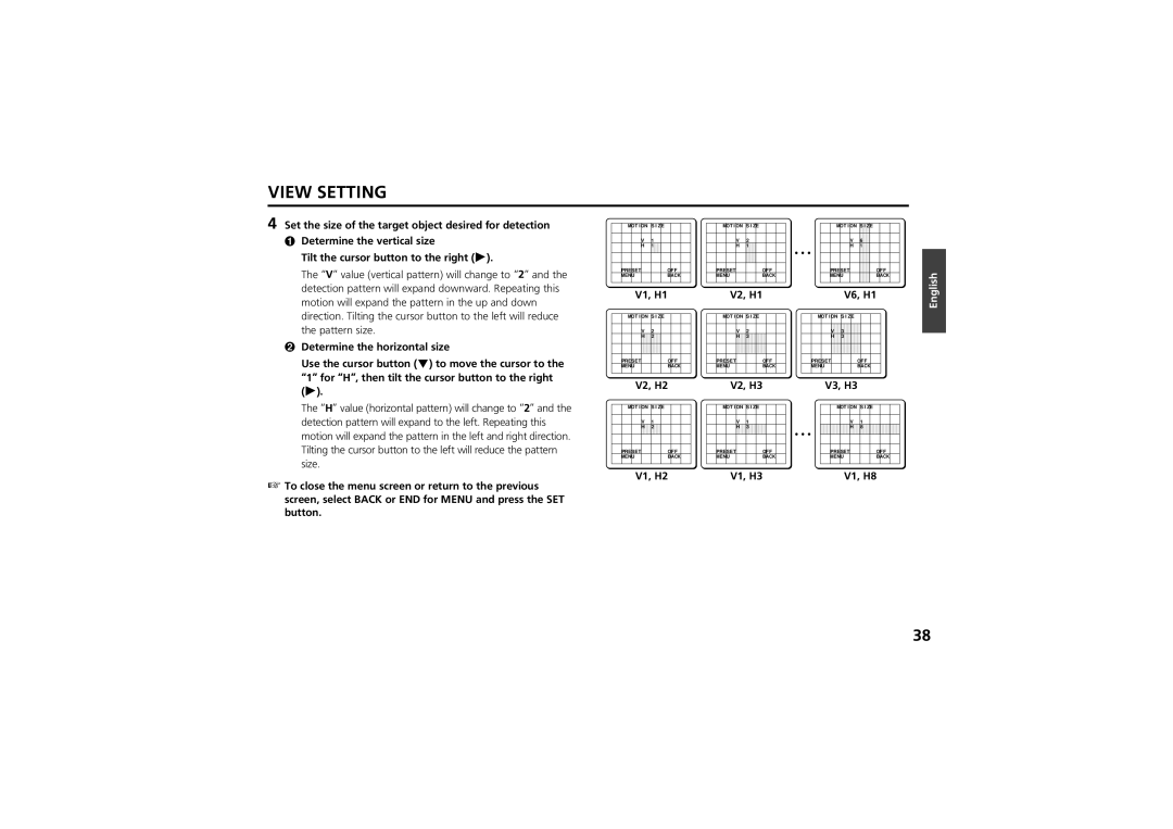 Sanyo vcc-zm300p instruction manual V1, H1, V2, H2, V1, H2, V2, H1, V2, H3, V1, H3, V6, H1, V3, H3, V1, H8 