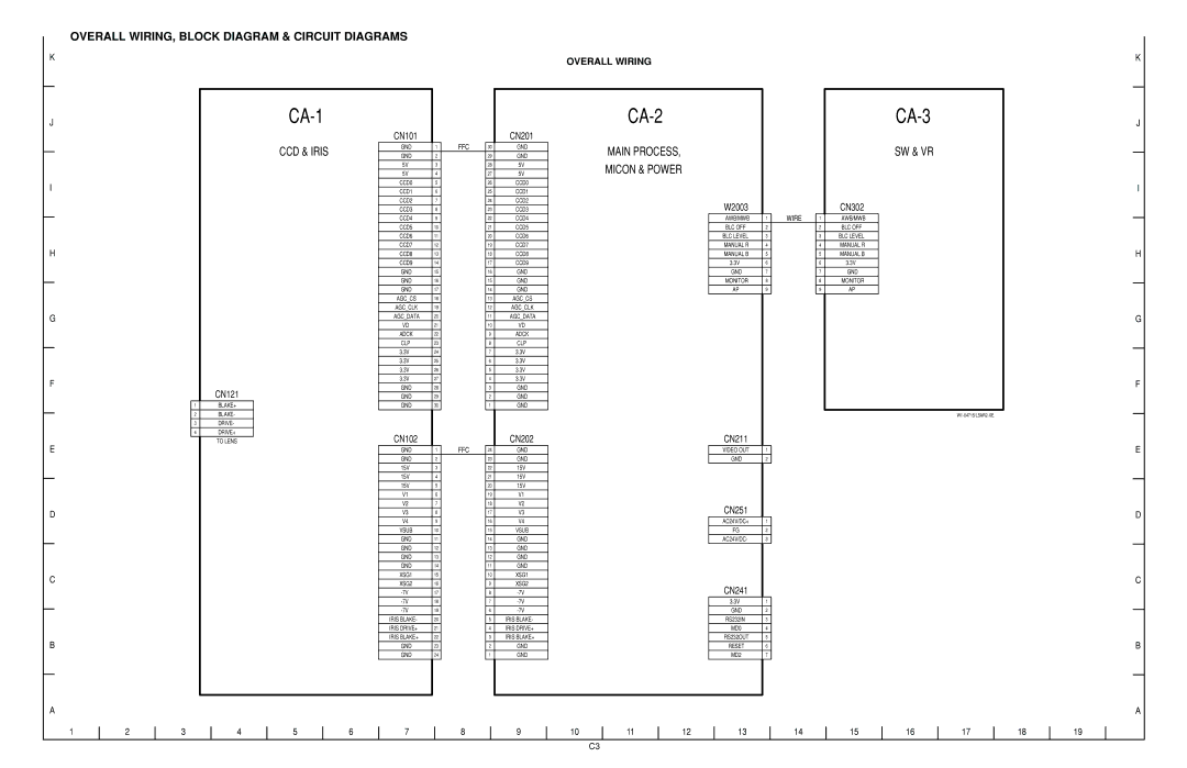 Sanyo VCC9615P service manual CA-1, Overall Wiring 