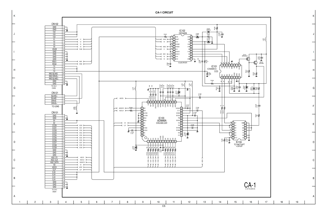 Sanyo VCC9615P service manual CA-1 Circuit, AD9848A 