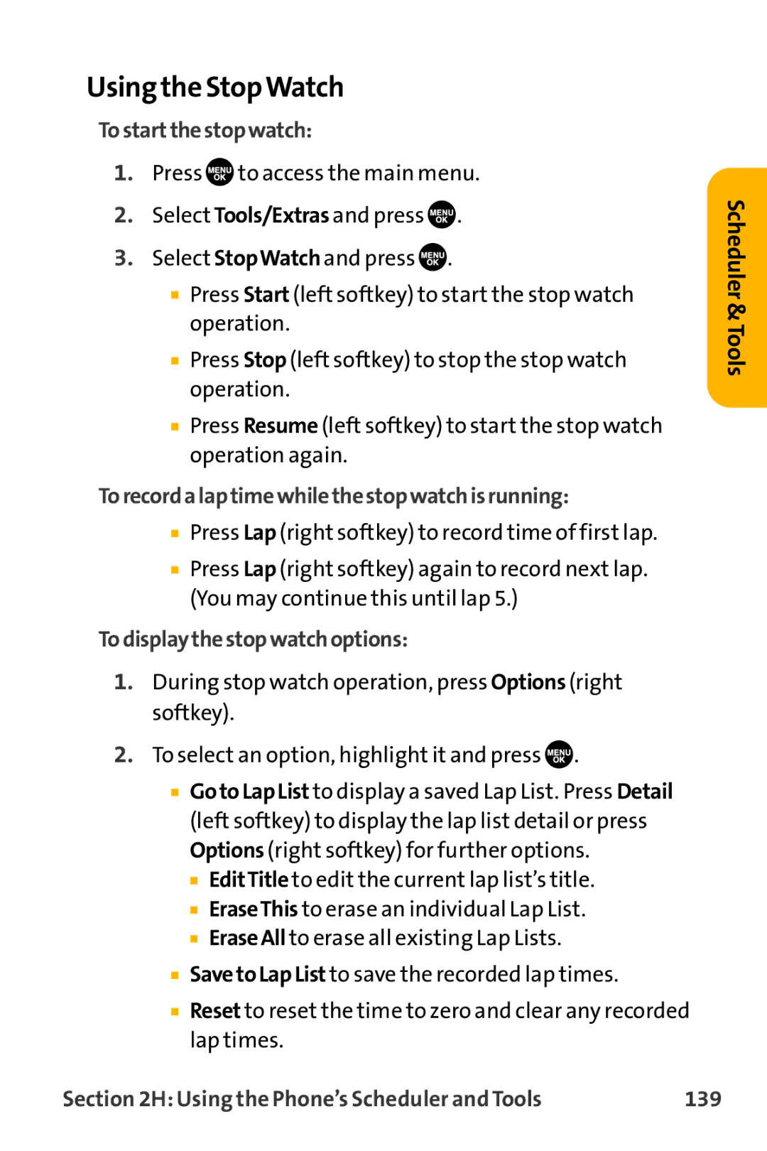 Sanyo VL-2300 warranty Using the StopWatch, Tostartthestopwatch, Torecordalaptimewhilethestopwatchisrunning, 139 