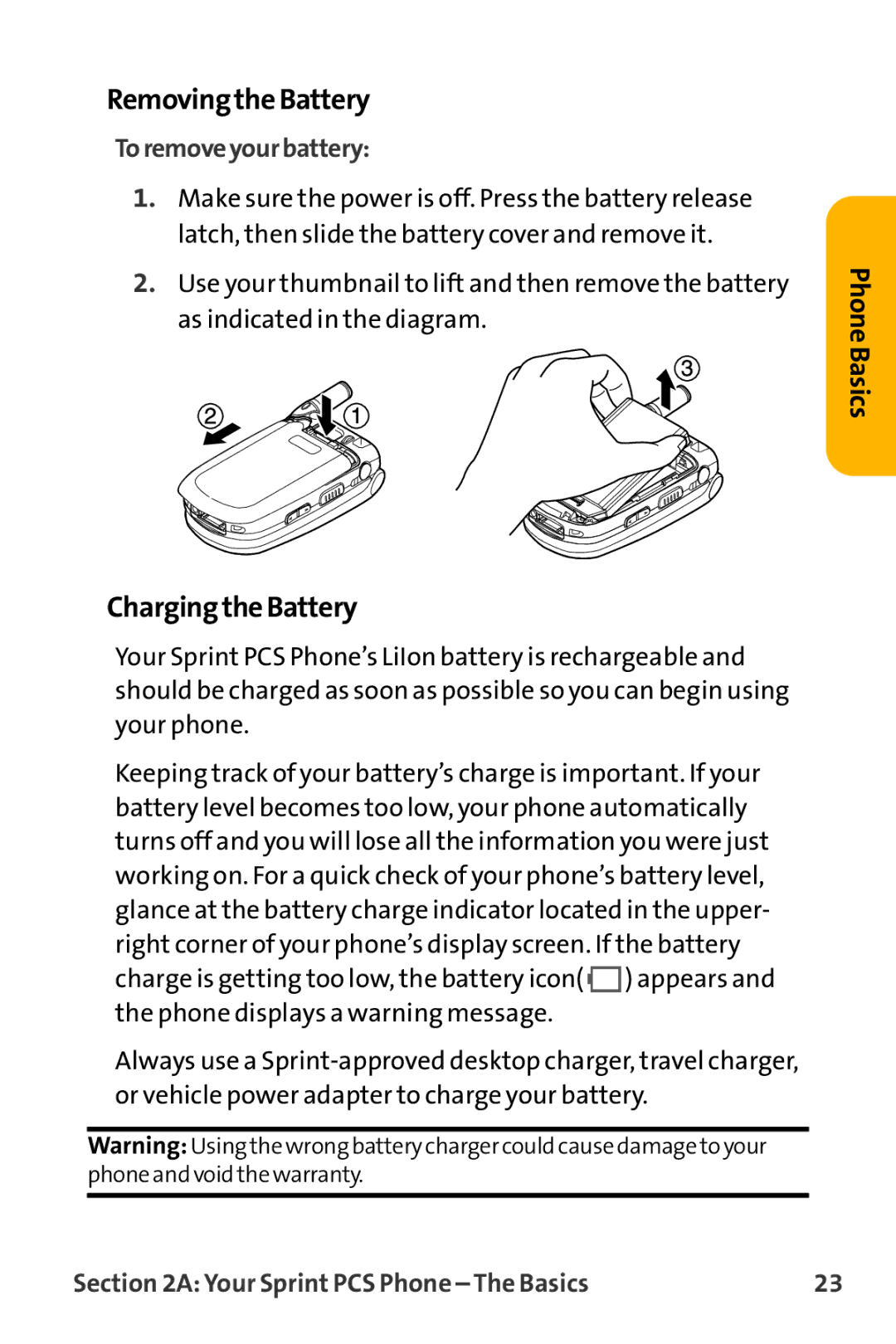 Sanyo VL-2300 warranty RemovingtheBattery, ChargingtheBattery, Toremoveyourbattery 