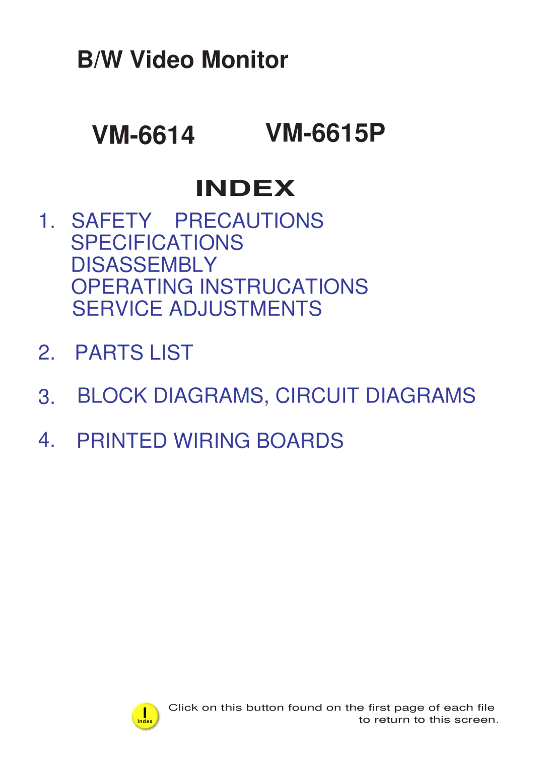 Sanyo specifications VM-6614 VM-6615P 