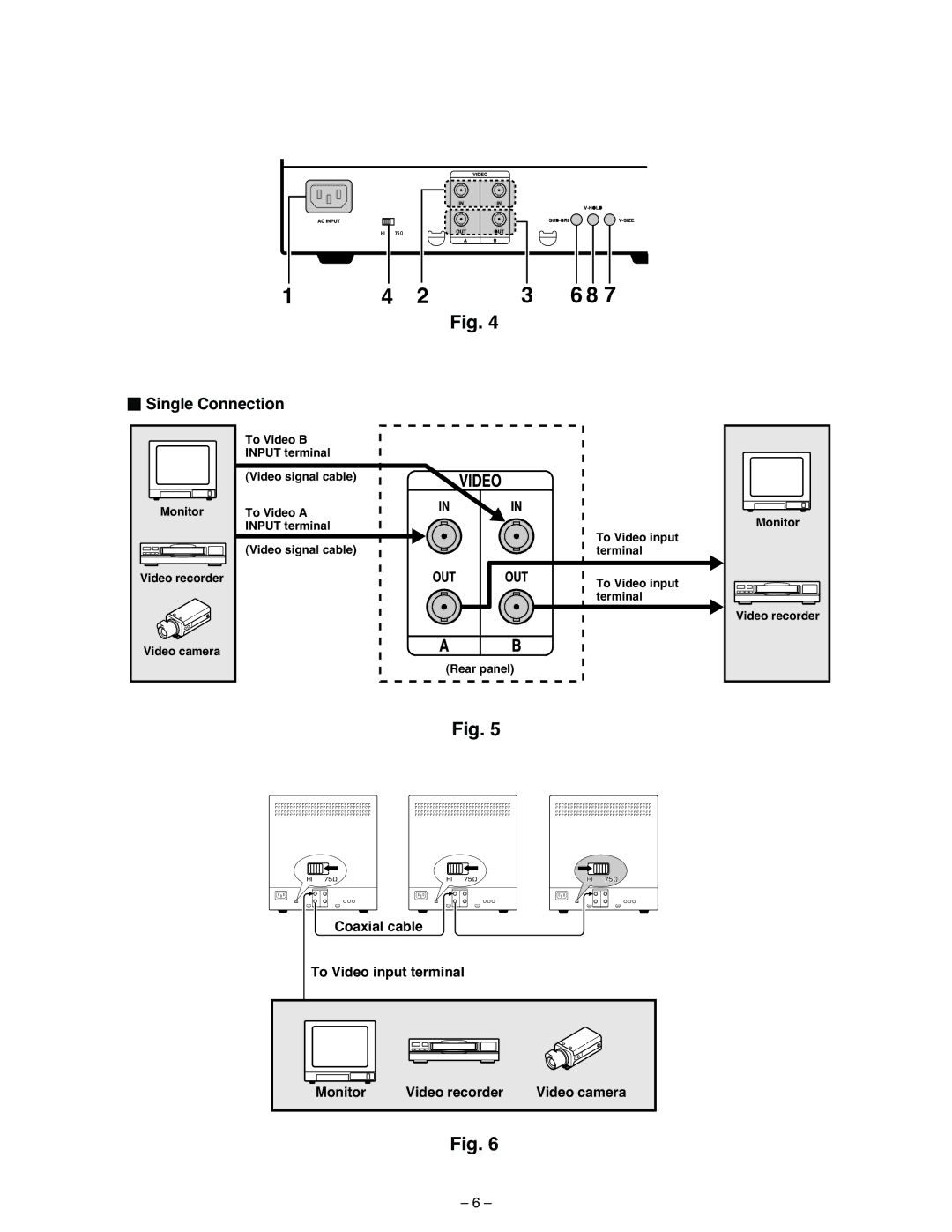 Sanyo VM-6615P, VM-6614 specifications Single Connection 