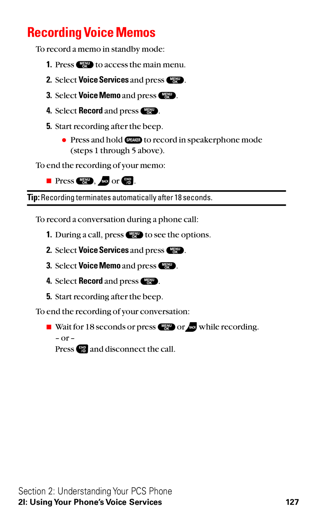 Sanyo VM4500 manual Recording Voice Memos 