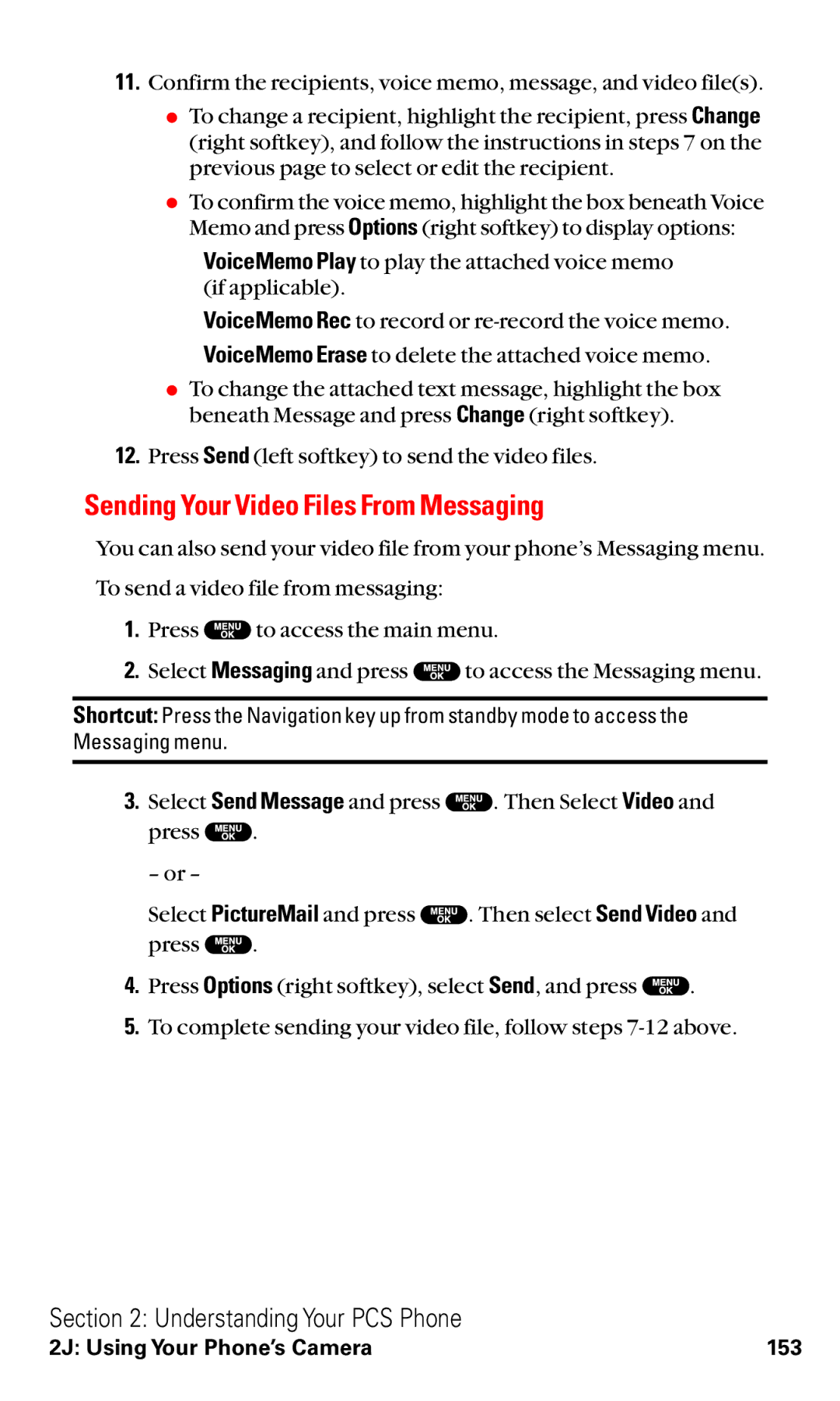 Sanyo VM4500 manual Sending Your Video Files From Messaging 