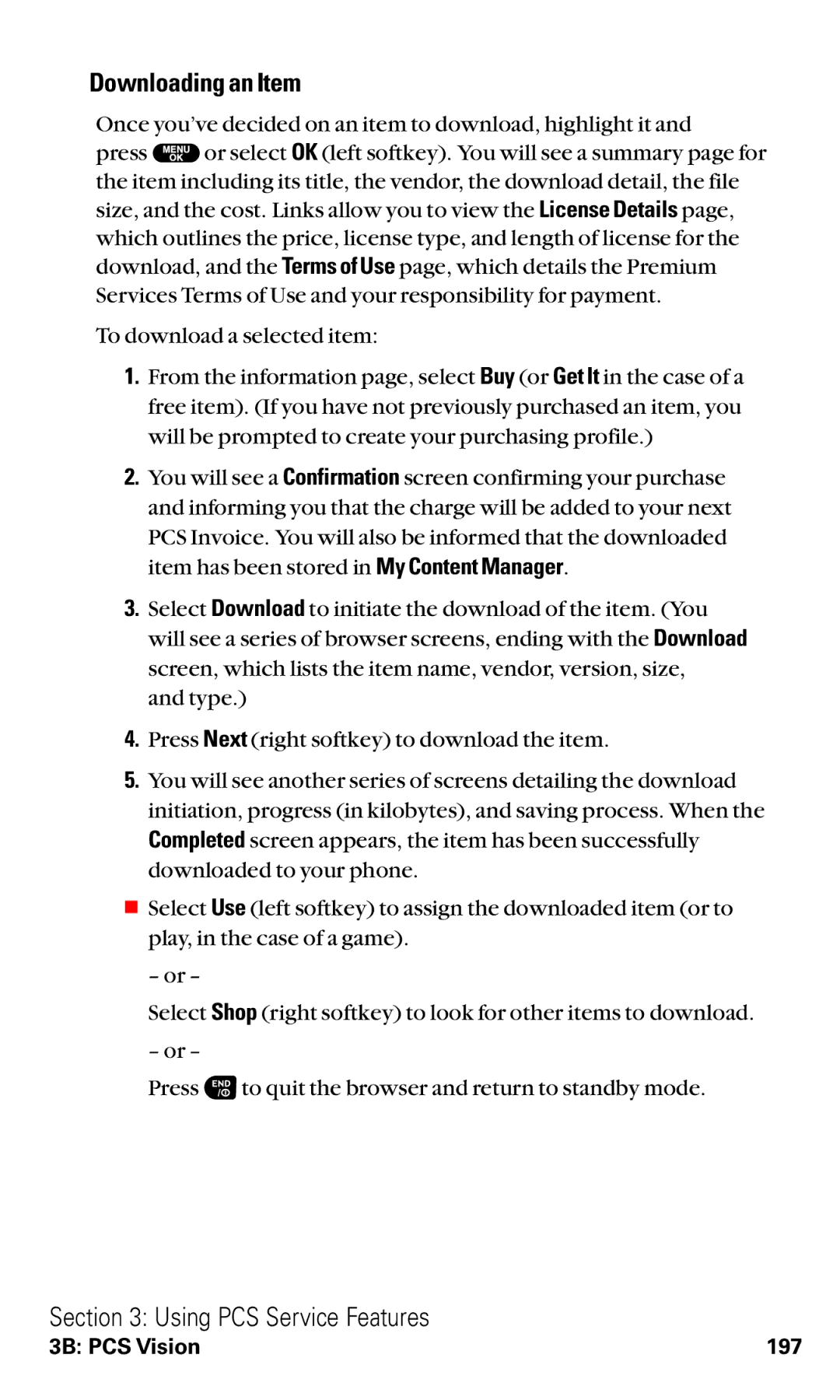 Sanyo VM4500 manual Downloading an Item 