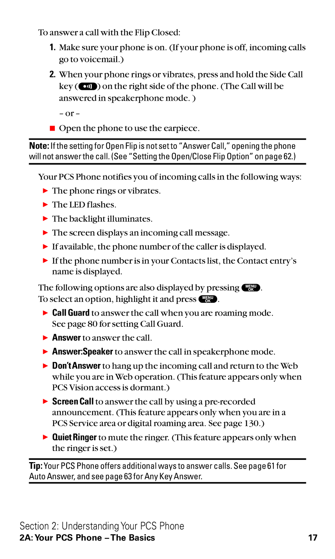 Sanyo VM4500 manual Understanding Your PCS Phone 