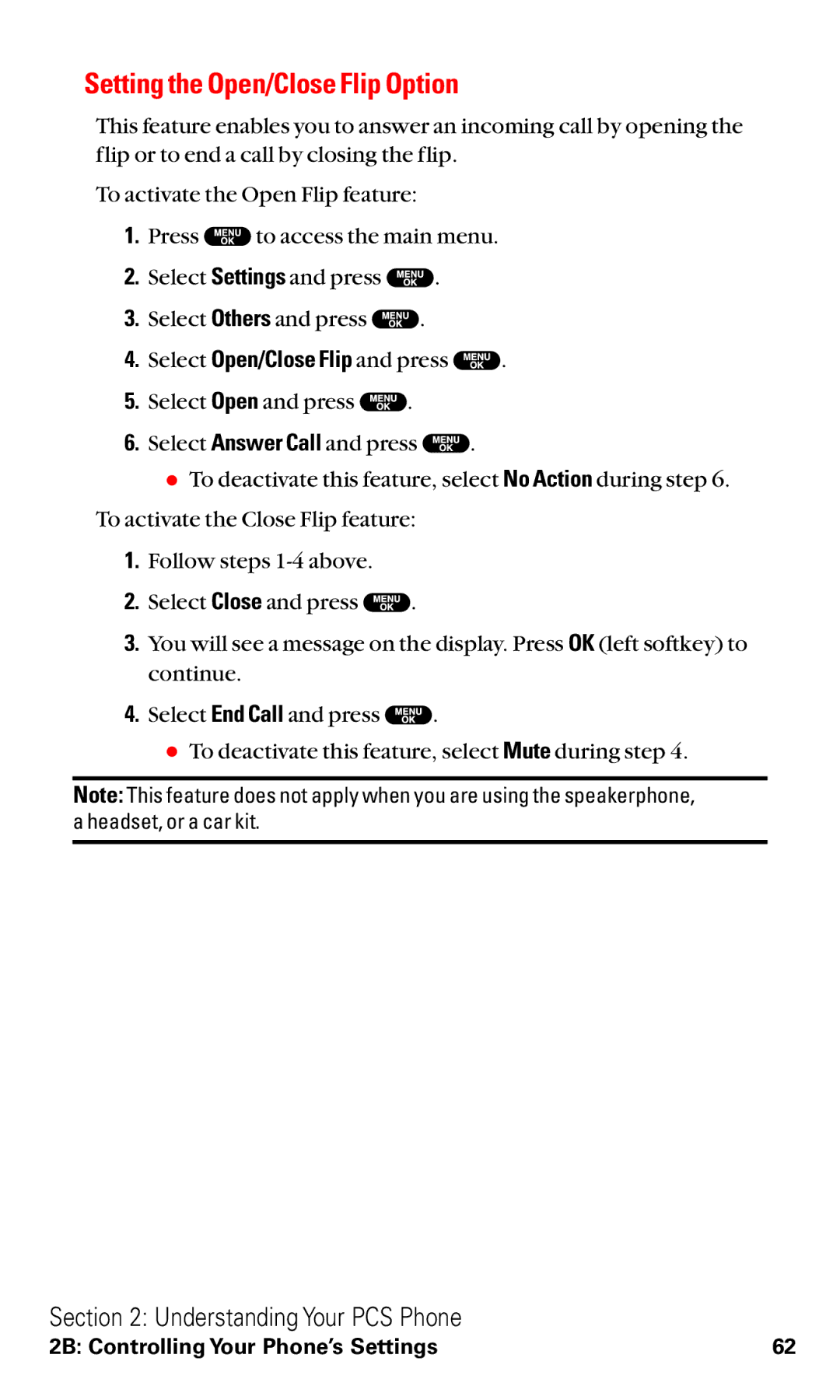 Sanyo VM4500 manual Setting the Open/Close Flip Option 