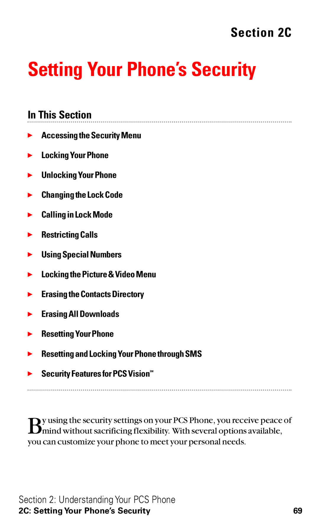 Sanyo VM4500 manual Setting Your Phone’s Security 