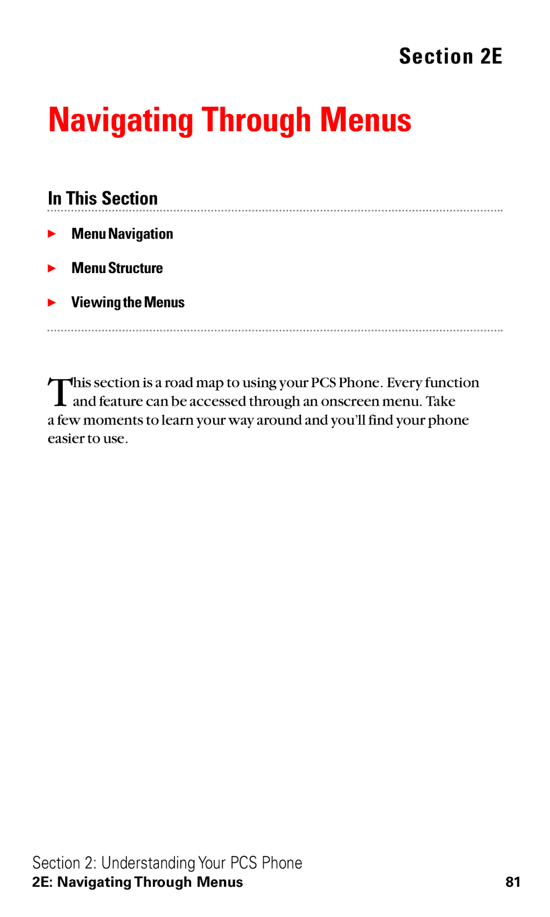 Sanyo VM4500 manual Navigating Through Menus,  Menu Navigation  Menu Structure  Viewing the Menus 