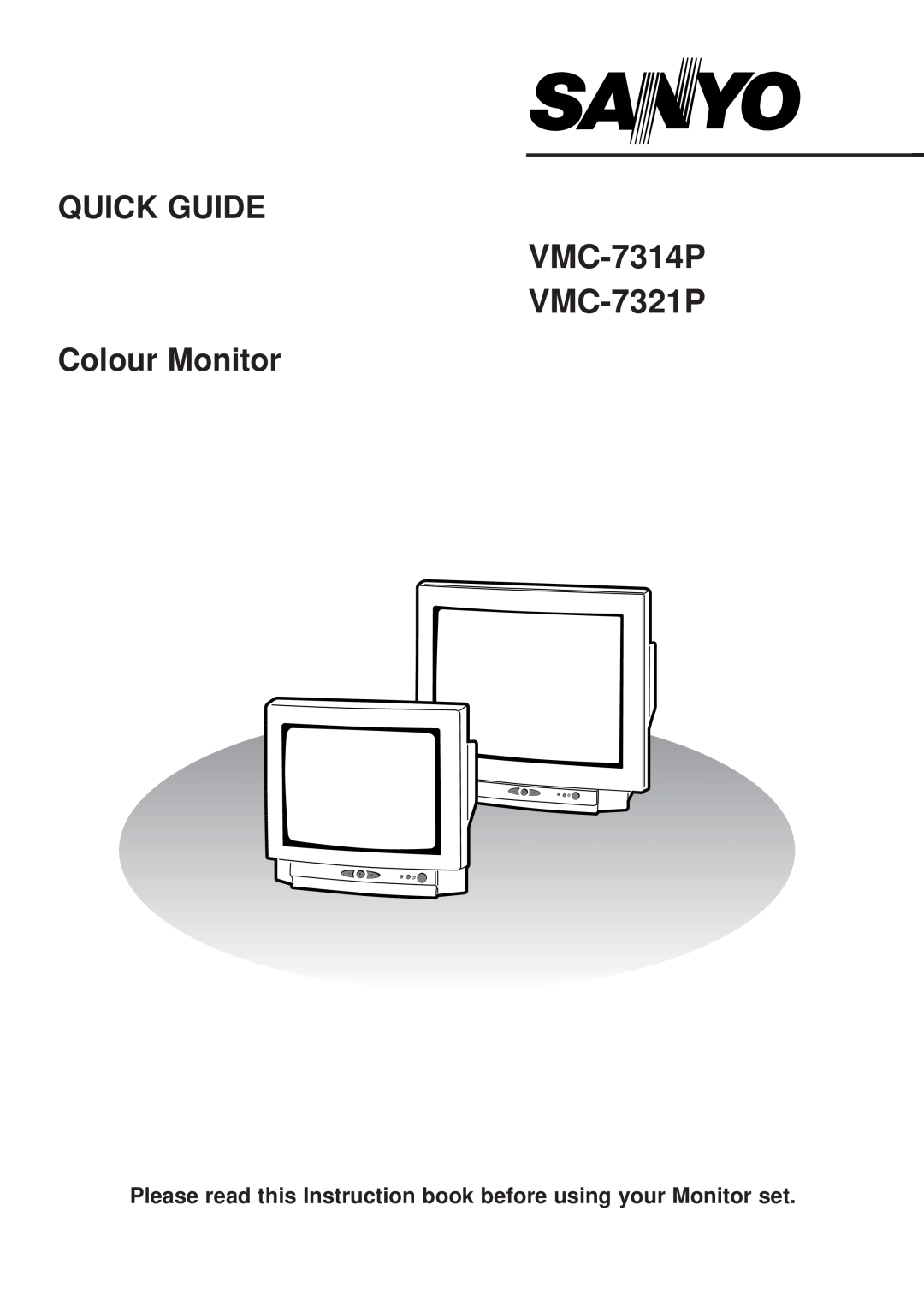 Sanyo manual Please read this Instruction book before using your Monitor set, VMC-7314P VMC-7321P, Quick Guide 