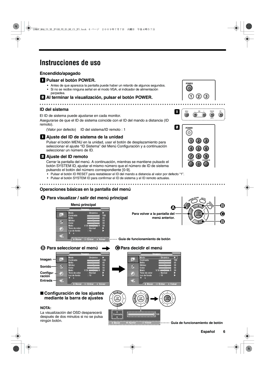 Sanyo VMC-L2619, VMC-L2617 instruction manual Instrucciones de uso 