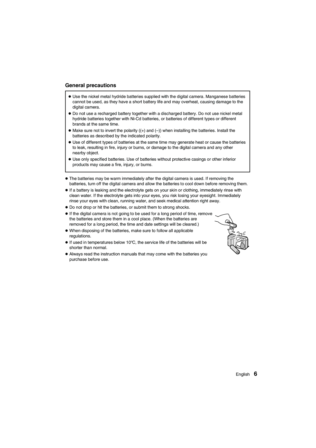 Sanyo VPC-AZ1E instruction manual General precautions 