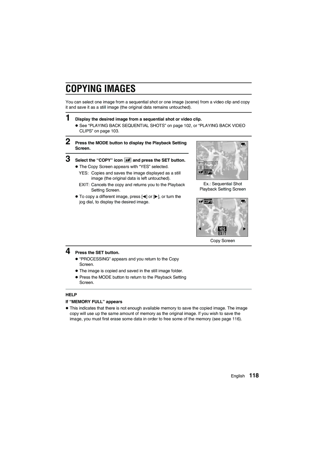 Sanyo VPC-AZ1E instruction manual Copying Images 