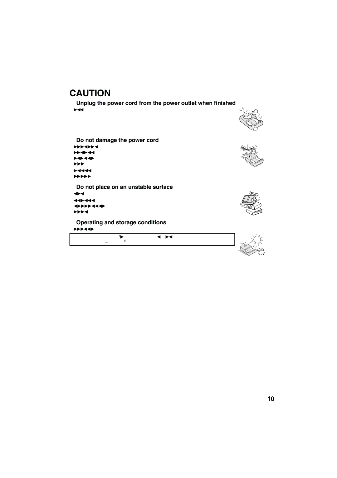 Sanyo VPC-AZ1E instruction manual Unplug the power cord from the power outlet when finished, Do not damage the power cord 