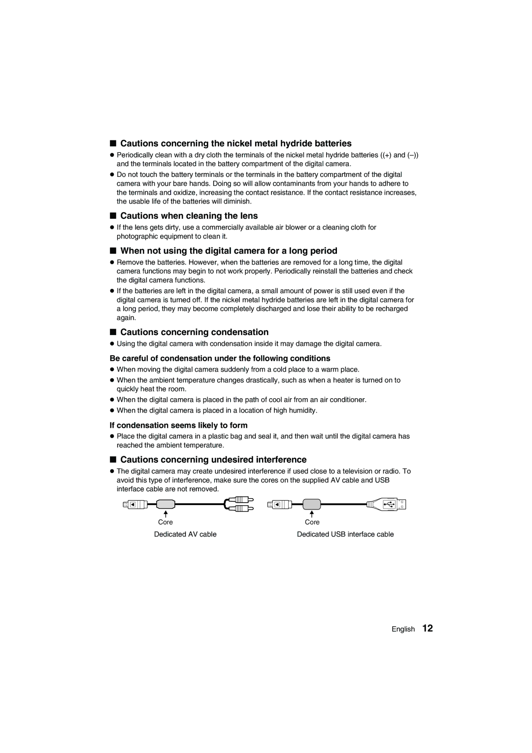 Sanyo VPC-AZ1E instruction manual When not using the digital camera for a long period 