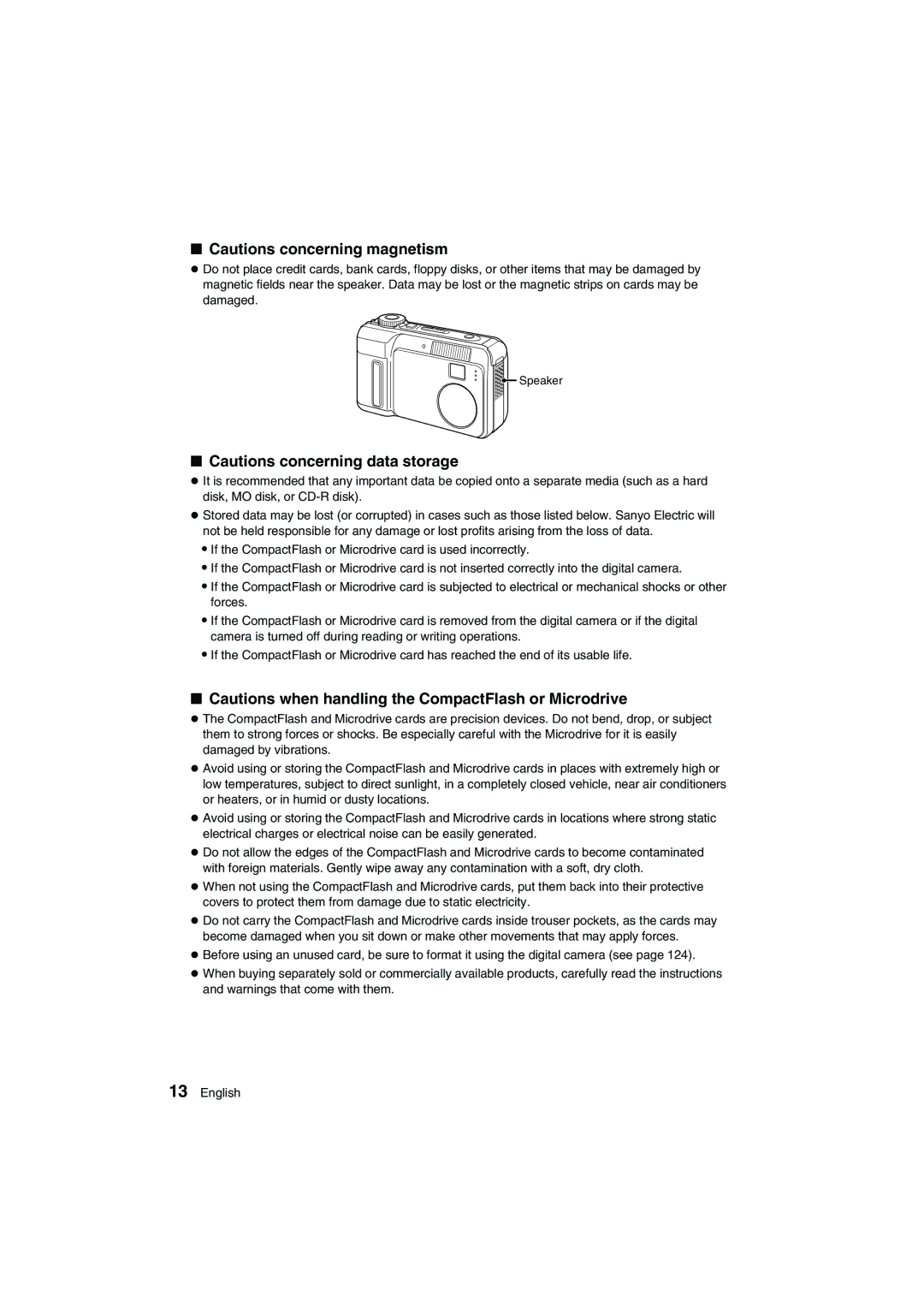 Sanyo VPC-AZ1E instruction manual Speaker 