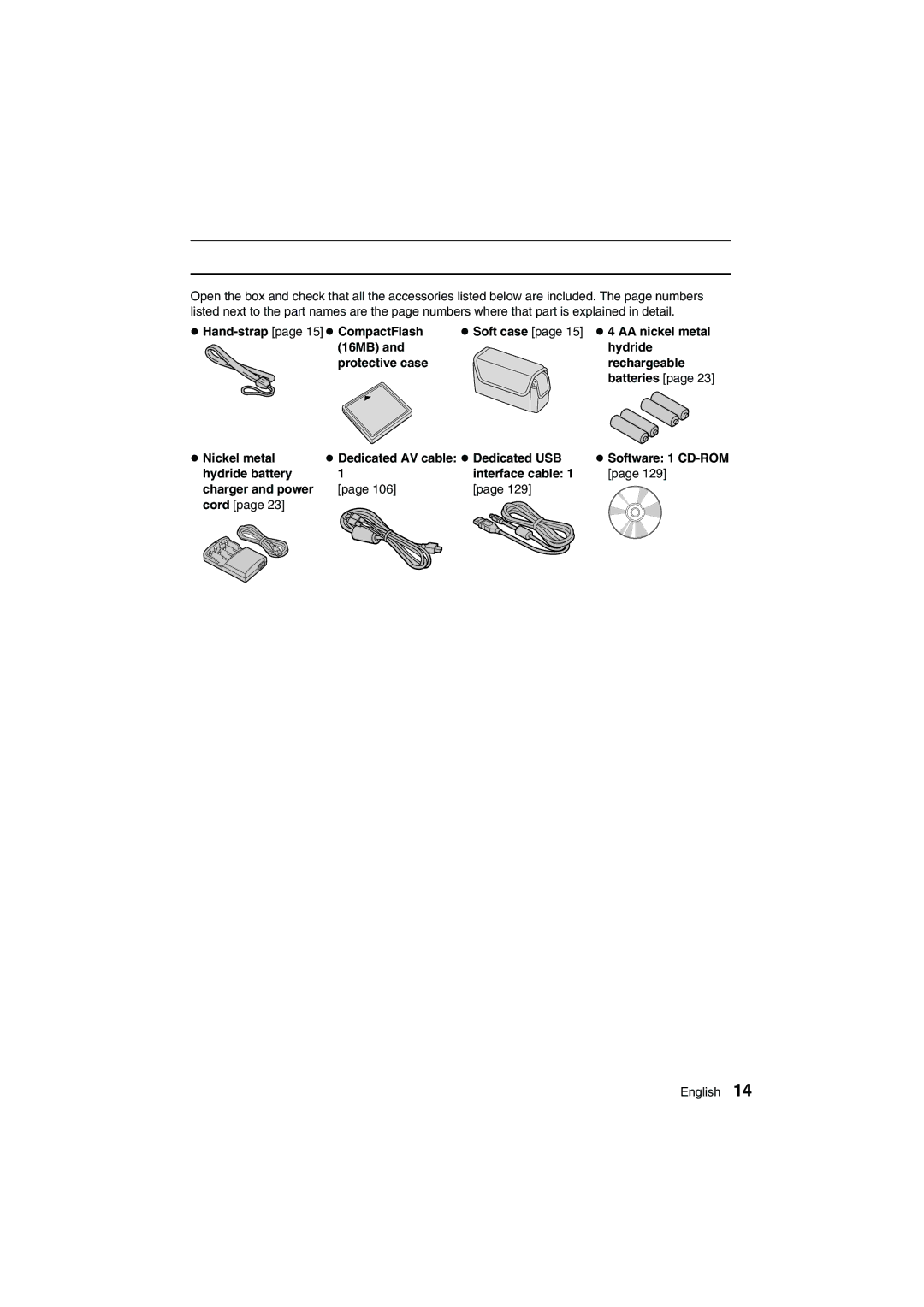 Sanyo VPC-AZ1E instruction manual Checking the Included Accessories, Hand-strap page 15 œ CompactFlash 