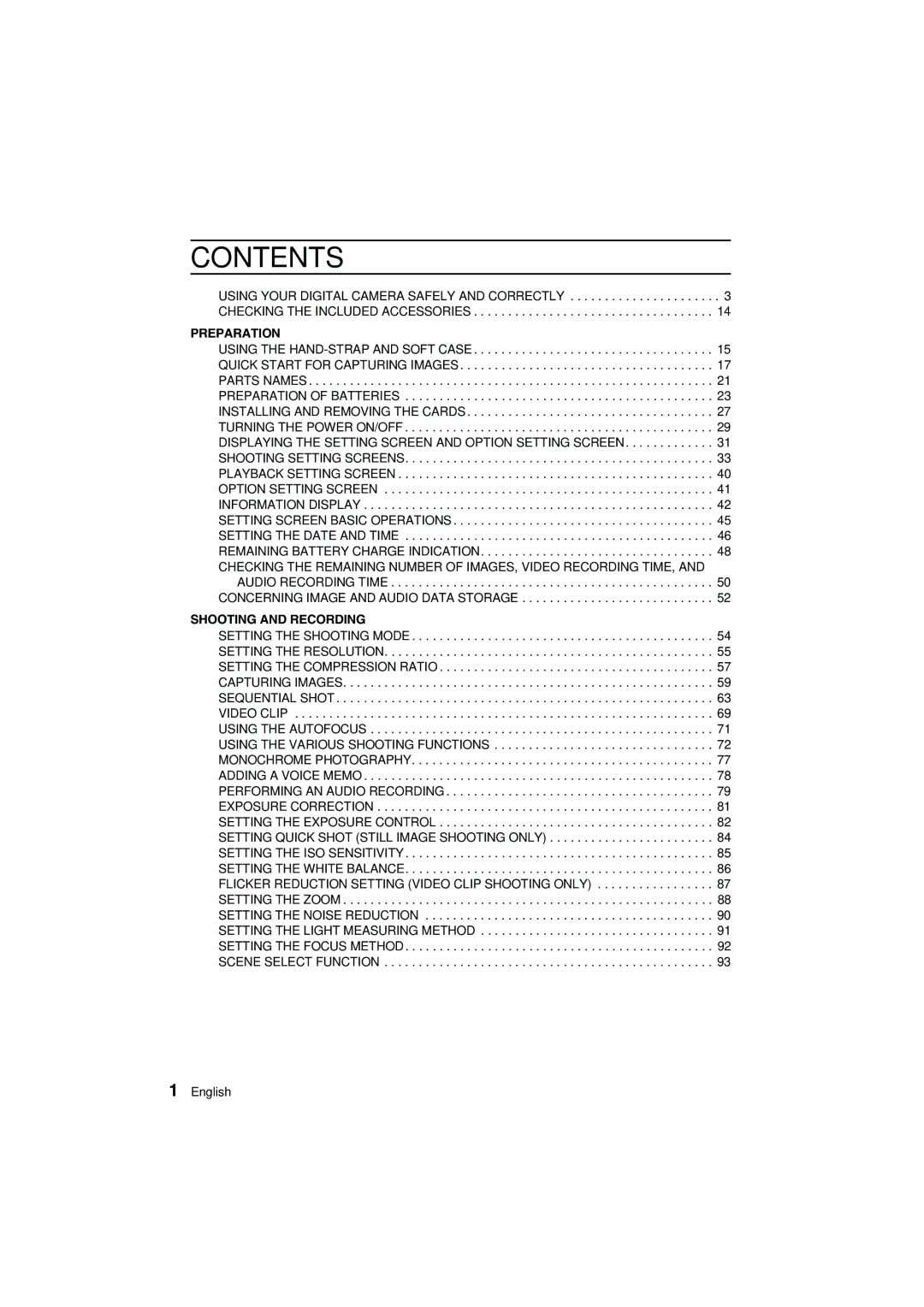 Sanyo VPC-AZ1E instruction manual Contents 