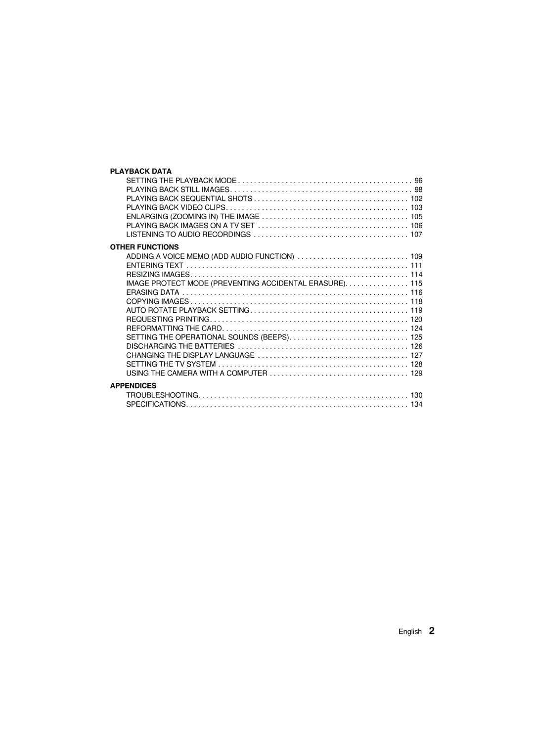 Sanyo VPC-AZ1E instruction manual Appendices 