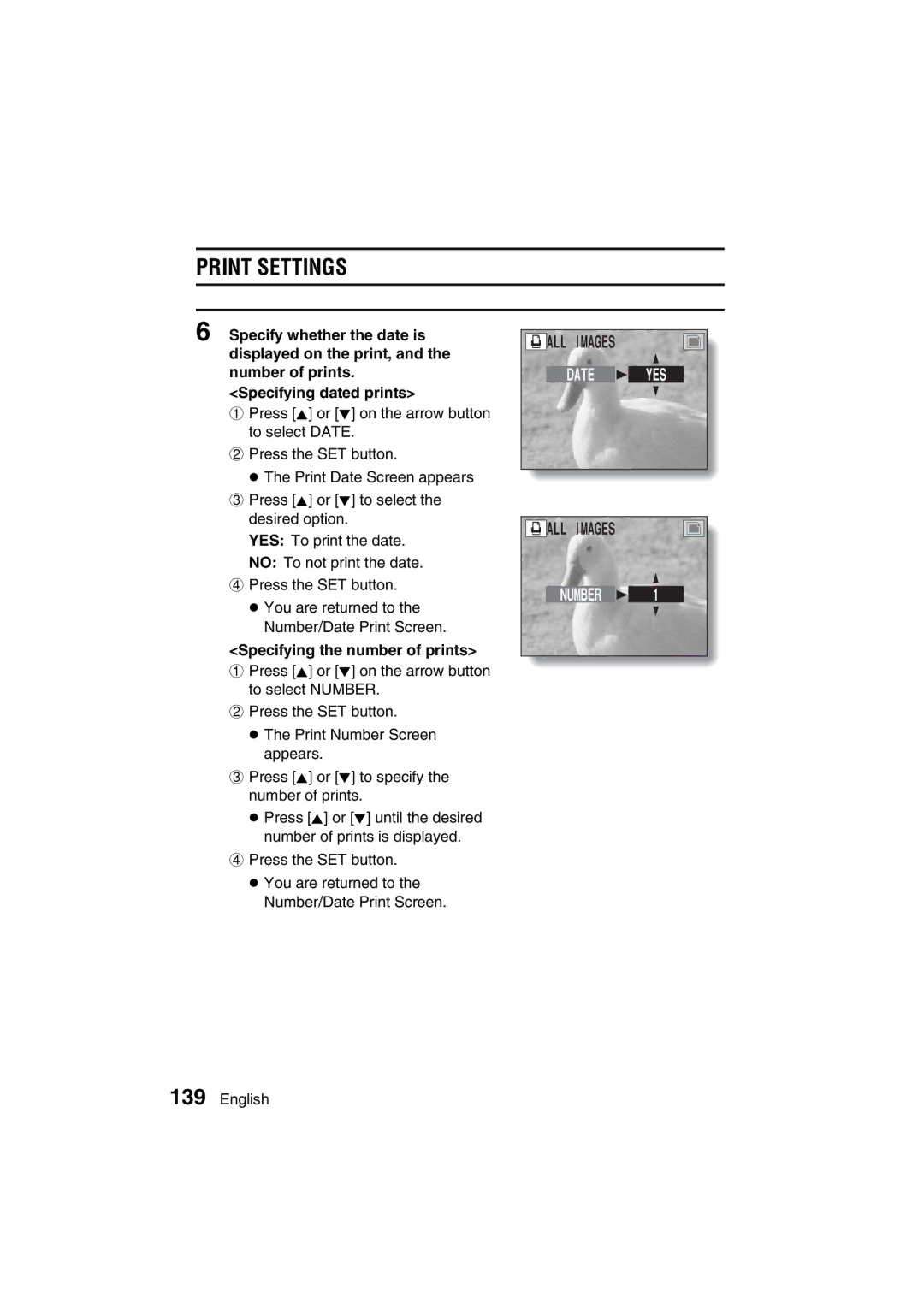 Sanyo VPC-AZ3 EX instruction manual Specifying the number of prints 