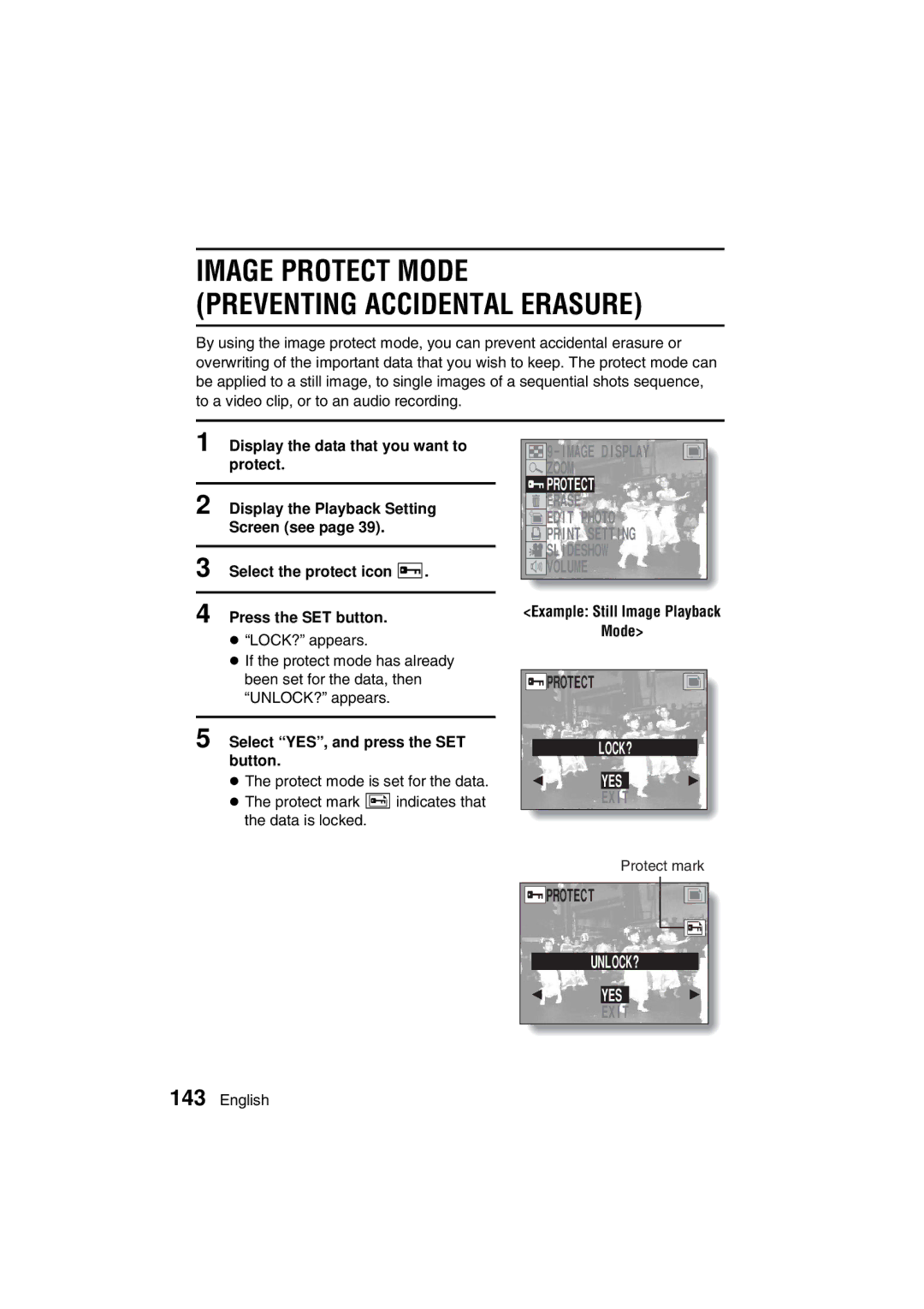 Sanyo VPC-AZ3 EX instruction manual Lock? Yes, Unlock? Yes 