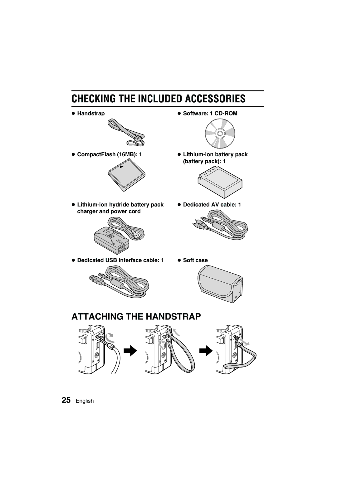 Sanyo VPC-AZ3 EX instruction manual Checking the Included Accessories 