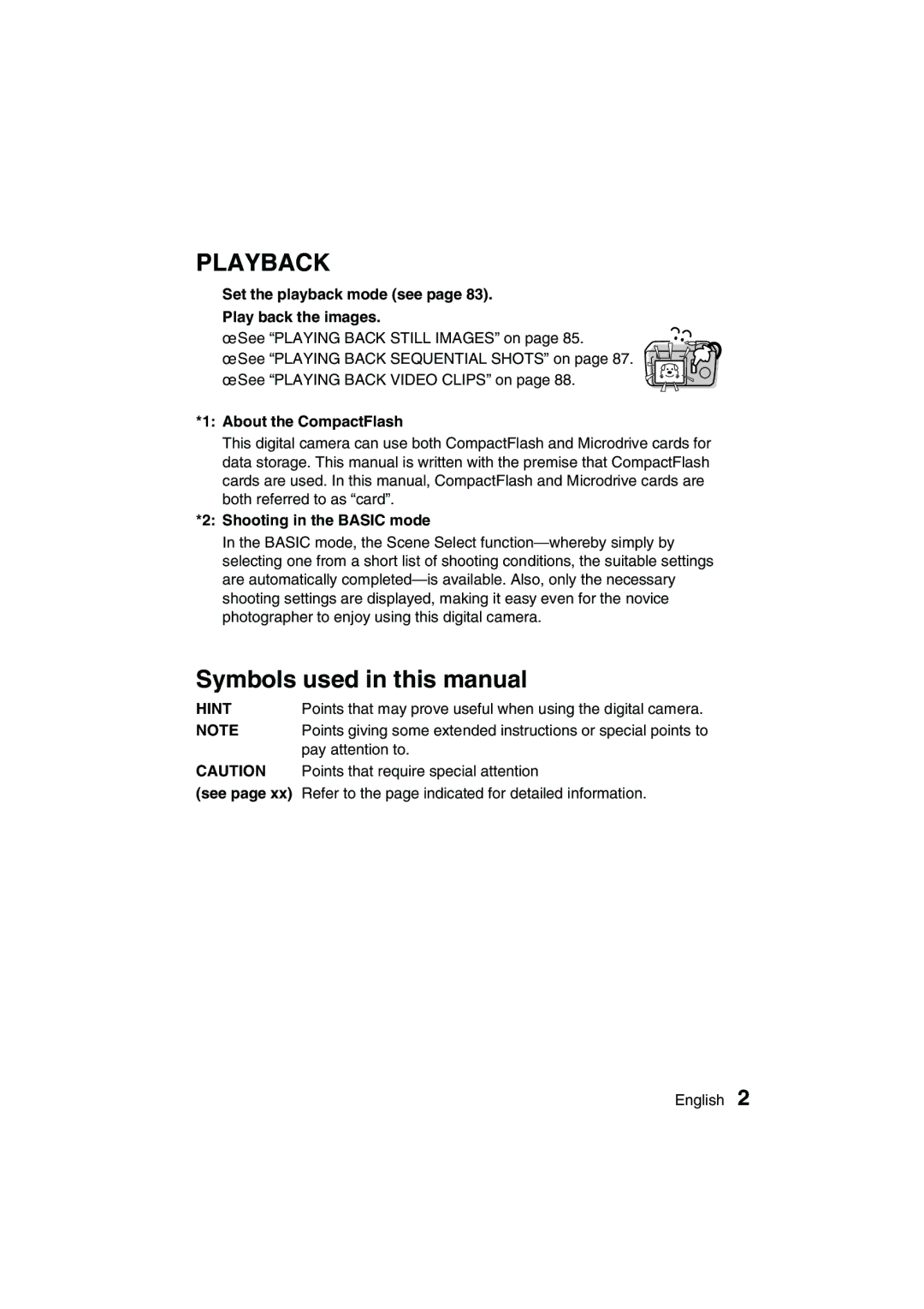 Sanyo VPC-AZ3 EX instruction manual Symbols used in this manual 