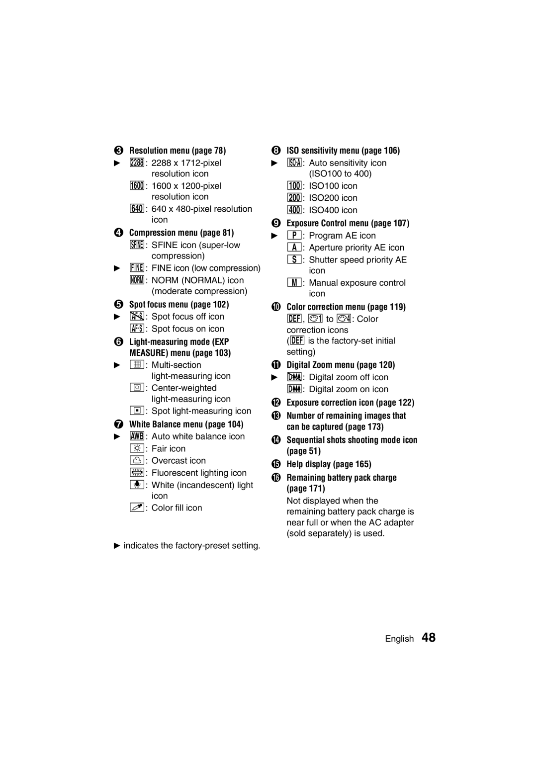 Sanyo VPC-AZ3 EX instruction manual Compression menu page 81 a Sfine icon super-low 