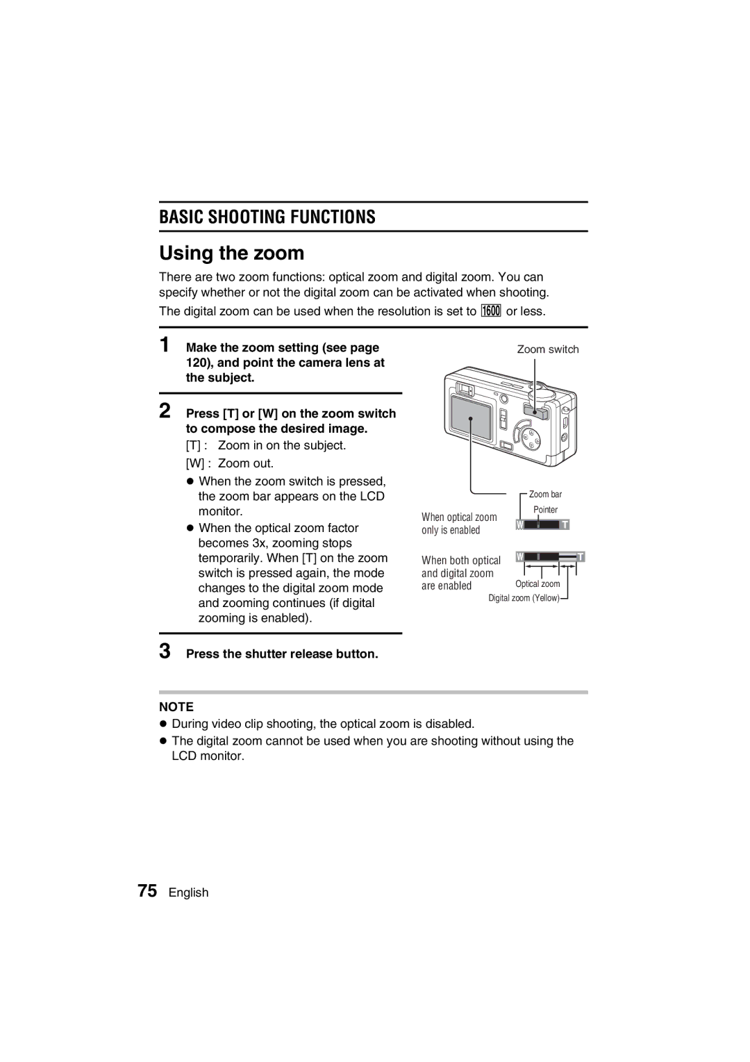 Sanyo VPC-AZ3 EX instruction manual Using the zoom 