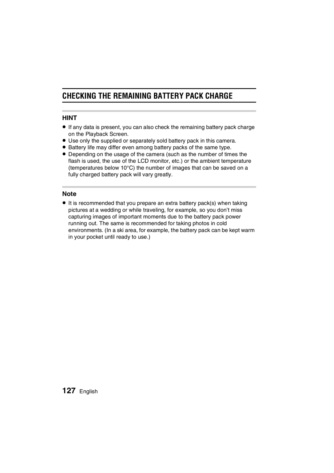 Sanyo VPC-C1EX instruction manual CHECKING5A5CPQDQQMTHE Remaining Battery Pack Charge 