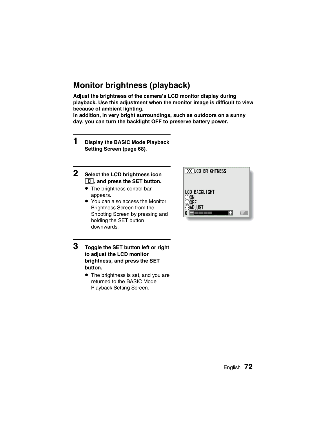 Sanyo VPC-C1EX instruction manual 5MonitorA5CPQDQQMbrightness playback!# 