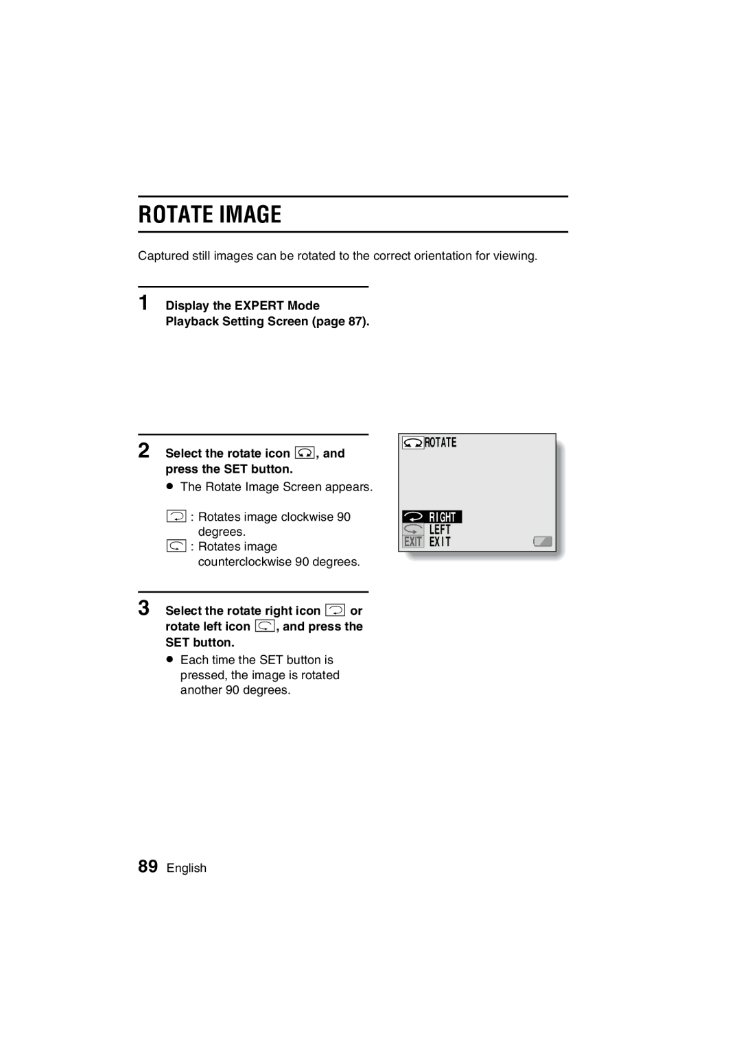 Sanyo VPC-C1EX instruction manual ROTATE5A5CPQDQQMIMAGE!# 