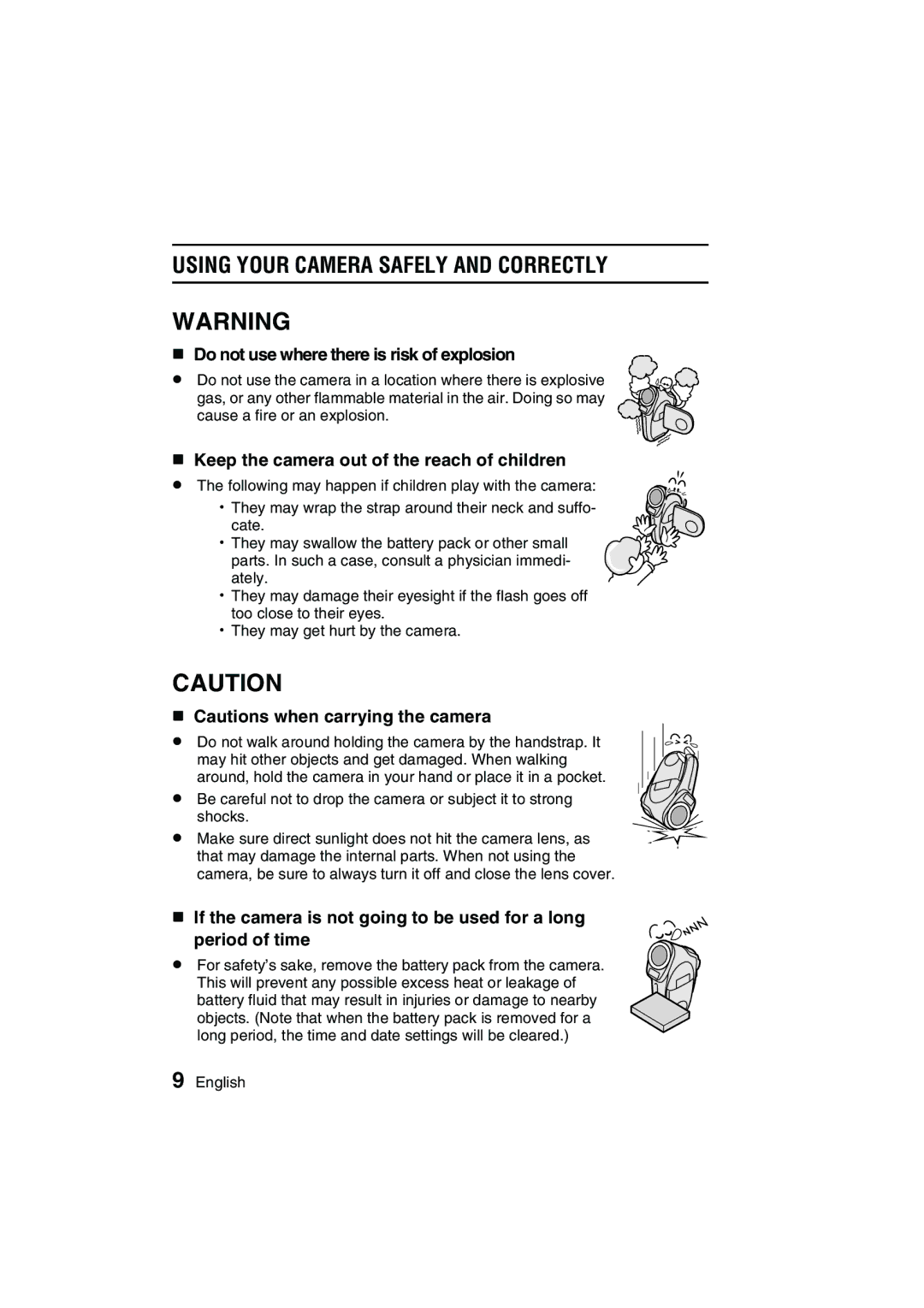 Sanyo VPC-C1 instruction manual Using Your Camera Safely and Correctly, Do not use where there is risk of explosion 