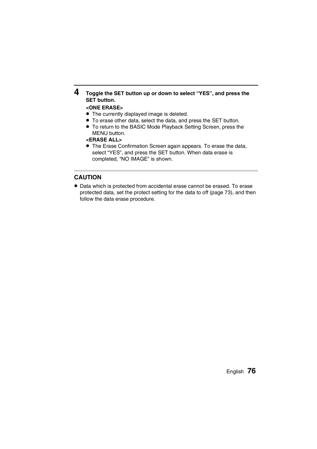 Sanyo VPC-C1 instruction manual ONE Erase 