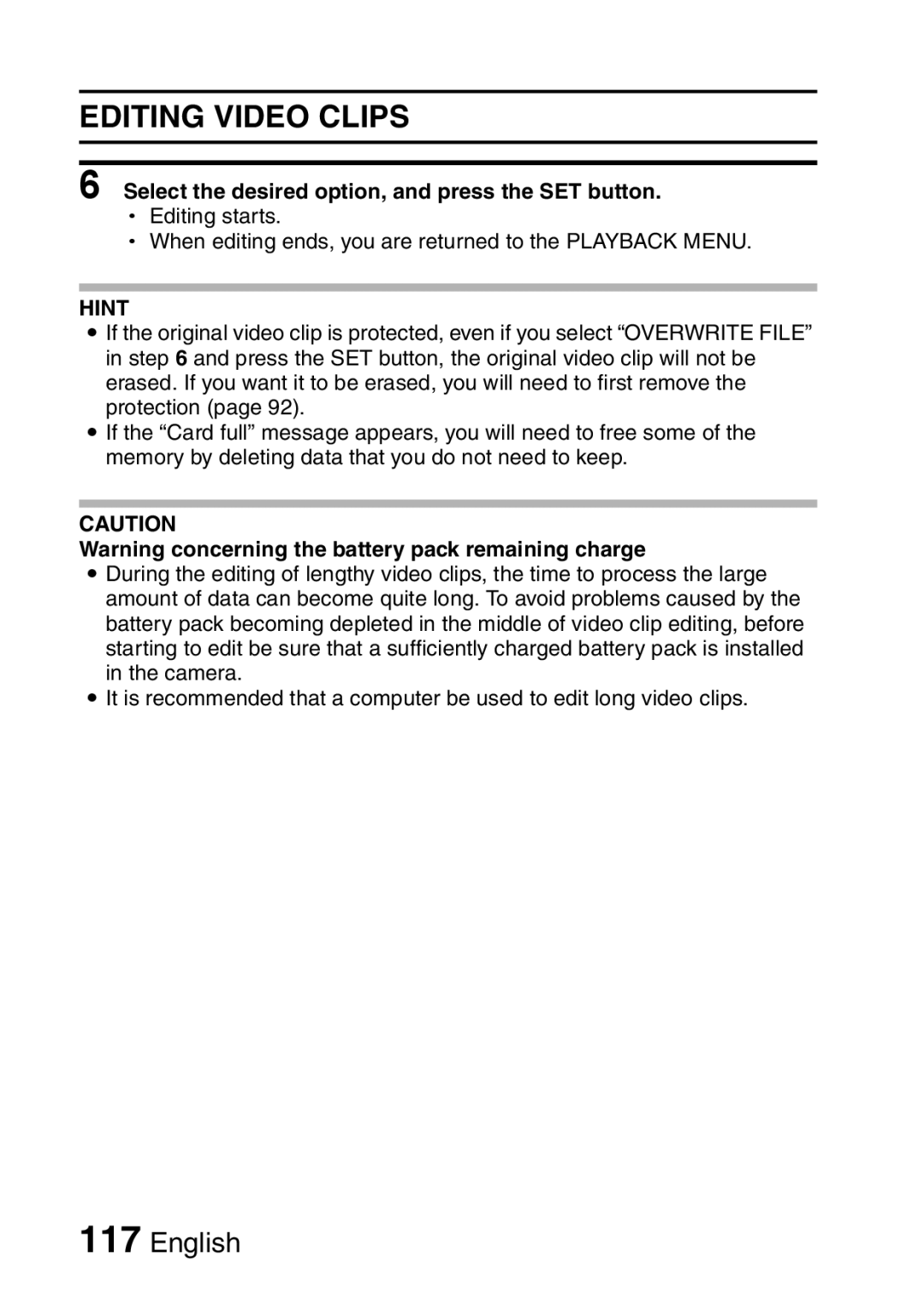 Sanyo VPC-CA65EX, VPC-CA65GX instruction manual Hint 